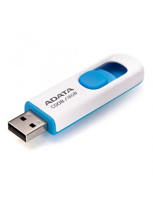 ADATA 16GB C008 USB2.0 Flash Drive - White with Blue AC008-16G-RWE
