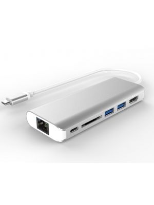 Astrotek All-in-One Dock Thunderbolt USB-C 3.1 Type-C to HDMI 2xUSB3.0 Hub Card Reader LAN also works Mac Compatible - AT-UTYPEC-DOCK