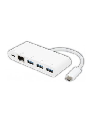 8Ware USB Type-C to 3 port 3.0 Type-A and Gigabit Ethernet with Type-C Charging Port - Up to 60W