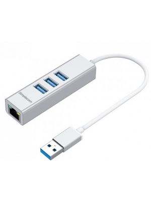 Simplecom CHN420 3 Port SuperSpeed USB HUB with Gigabit Ethernet Adapter