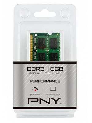 PNY 8GB (1x8GB) 1600Mhz CL11 DDR3L SODIMM - MN8GSD31600BL