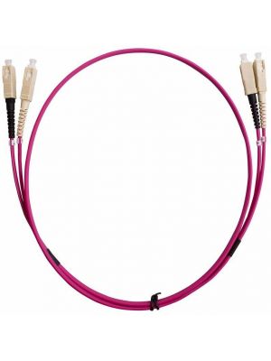 2m Fibre Optic SC-SC Multi-Mode Duplex Patch Lead Samon Pink