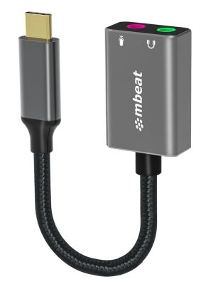 mbeat Elite USB-C to 3.5mm Audio and Microphone Adapter