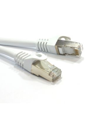  0.5m Cat6A SSTP Shielded Snagless Patch Lead 10G White
