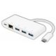 8Ware USB Type-C to 3 port 3.0 Type-A and Gigabit Ethernet with Type-C Charging Port - Up to 60W